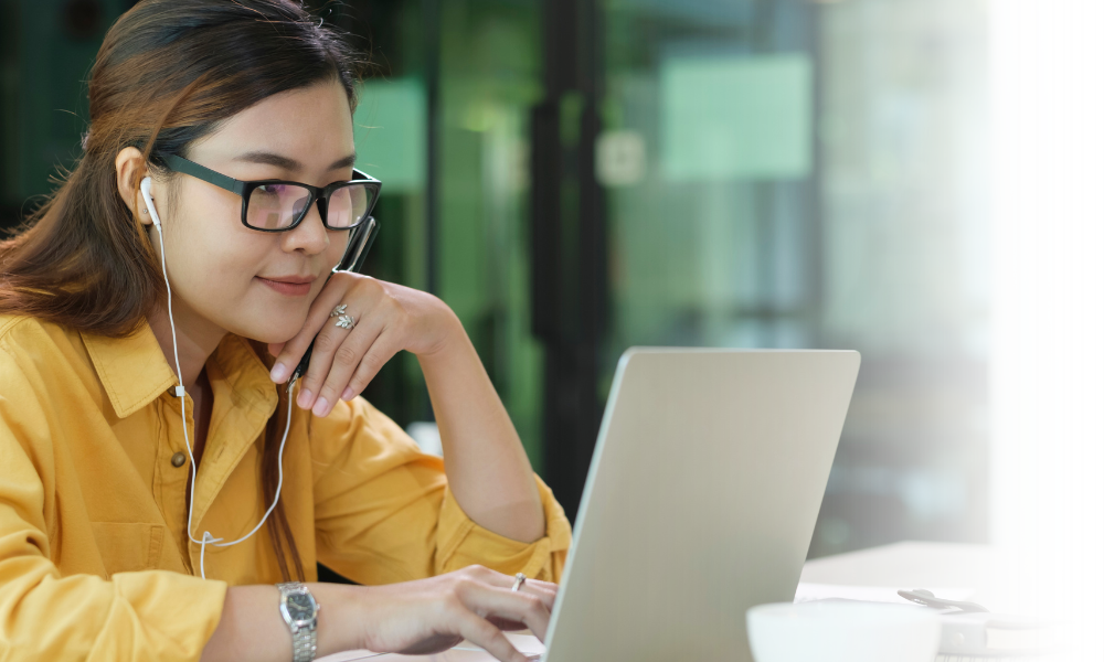 Woman working with laptop